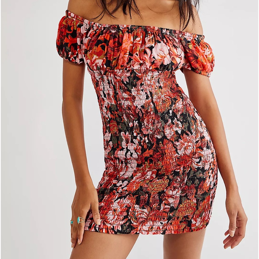 Free People Wren Smocked Mini Dress
